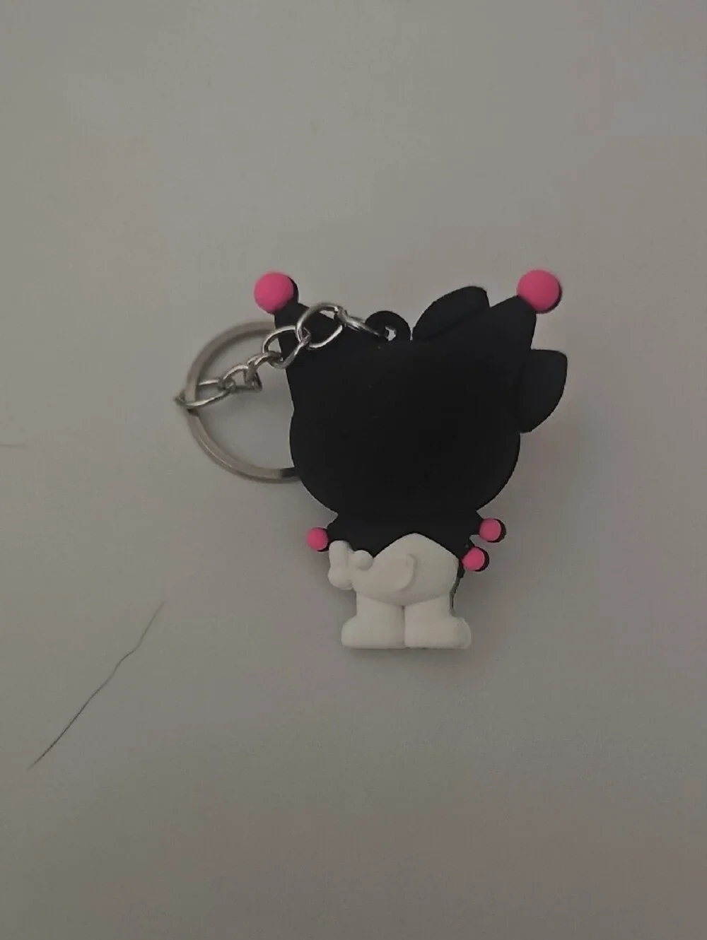 Pink and Black Cute Cat Keychain Charm KUROMI